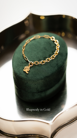 chinese character bracelet gold chain 18k yellow gold love charm