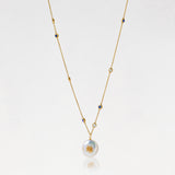 serendipity chinese character pendant with pearl 18k yellow gold